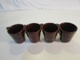 Set of 4 Vintage USA Pottery Cups