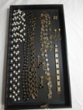 Large Lot of Black and Gold Toned Jewelry