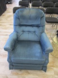 Blue Suede Reclining Chair