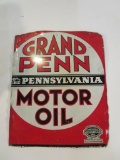 Vintage Grand Penn Motor Oil Label Cut Out of Can