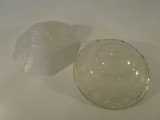Lot of 2 Vintage Frosted Glass Disk Shade