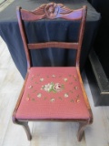Vintage Needlepoint Wood Chair