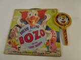 Lot of 2 Vintage Clown Items: Bozo Record