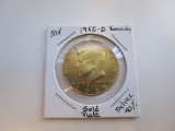 1968-D 40% Silver Gold Plated JFK Half Dollar