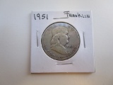 1951 Ben Franklin Silver Half Dollar