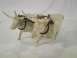 Vintage Set of  Toy Oxen with Attached Yoke