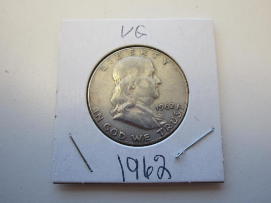 1962 Ben Franklin Silver Half Dollar