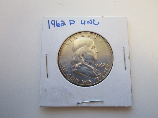 1962-D Ben Franklin Silver Half Dollar