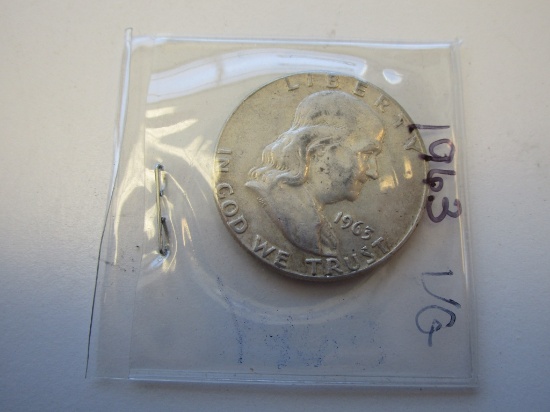 1963 Ben Franklin Silver Half Dollar