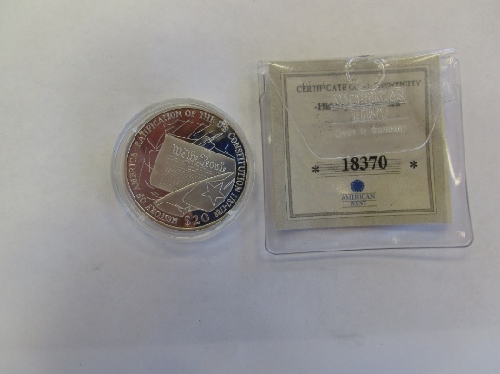 Liberia American History Silver Coin 20g