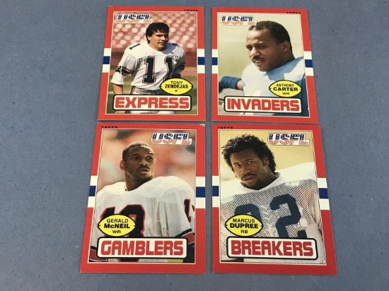 Lot of 4 1985 Topps USFL Football Cards