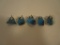 Lot of 5 Turquoise Nuggets with Silver Toned