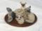 Hand Painted Art Sculpture of CHIHUAHUA FAMILY