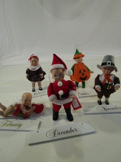 Lot of 5 Ashton Drake Galleries Calendar Babies
