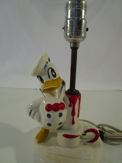 Vintage Donald Duck Porcelain Lamp
