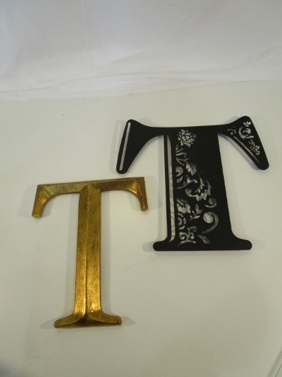 Lot of 2 Decorative "T"s