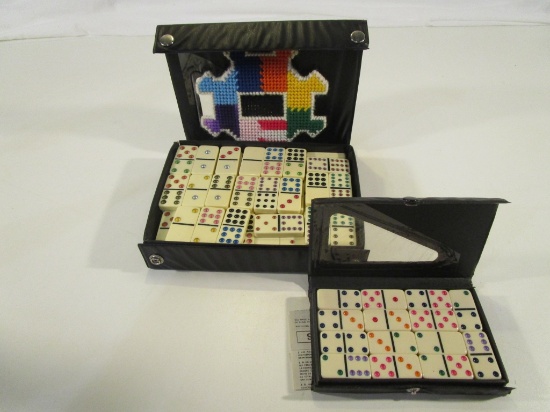 Lot of 2 Colorful Dominoes Sets