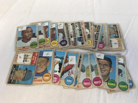 1968 Topps Baseball Lot of 35 Cards Stars HOF