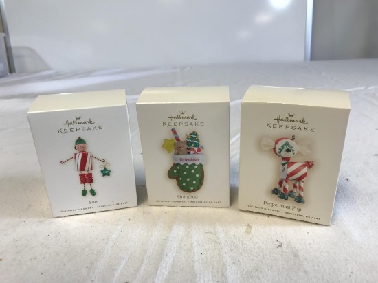 Lot of 3 Hallmark Keepsake Ornaments CHRISTMAS