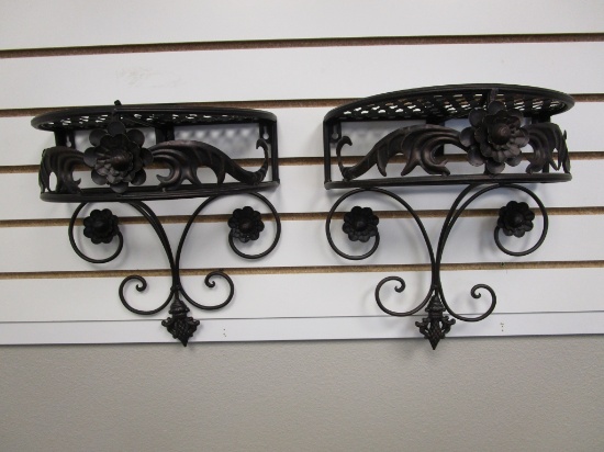 Lot of 2 Matching Wall Decor Shelves
