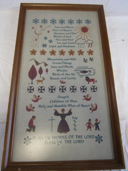 Vintage Framed Religious Prayer Picture