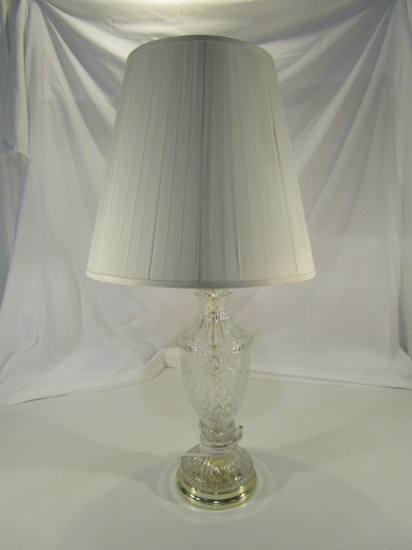 Large 31" Cut Glass Desk Lamp