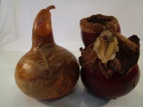 Lot of 2 Decorative Gourds