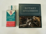 Vintage Singer Oil Can & Rotary Attachments