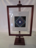 Native American Art in Table Stand Wood Frame