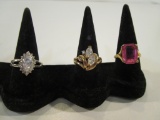 Lot of 3 Costume Jewelry Rings