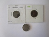 Lot of 2 Indian Pennies & 1, 1928 Buffalo Nickel