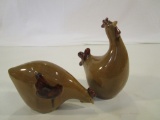 Lot of 2 Decorative Ceramic Chickens