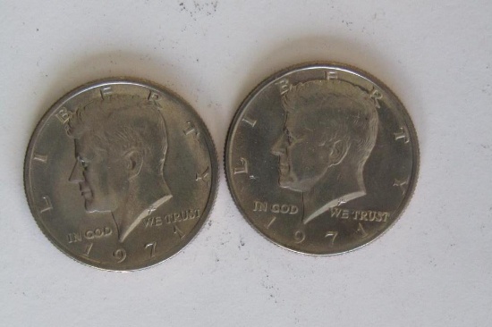 Lot of (2) 1971 Kennedy Half Dollars