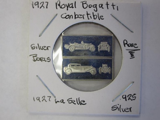 Lot of two 925 Silver Bars 1927 Royal Bugatti