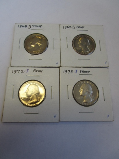 Lot of 4 Late 1960's & Early 70"s Quarter