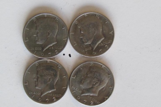 Lot of (4) 1972 Kennedy Half Dollar 50C