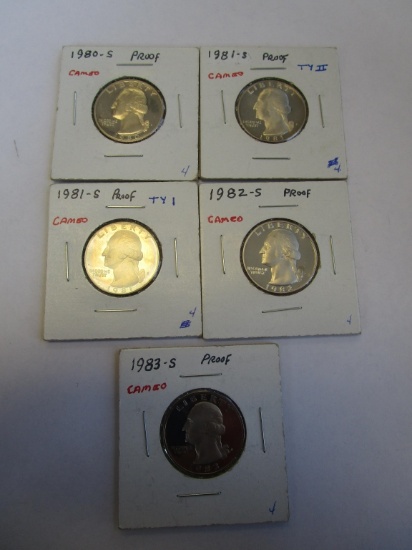 Lot of 5 1980"s Quarter