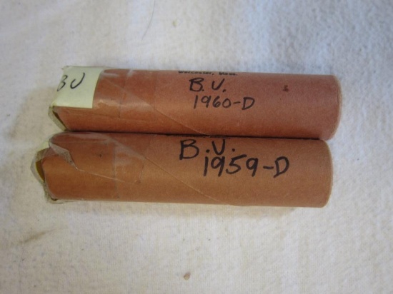 Lot of (2) Rolls of Pennies 1960-D, 1959-D