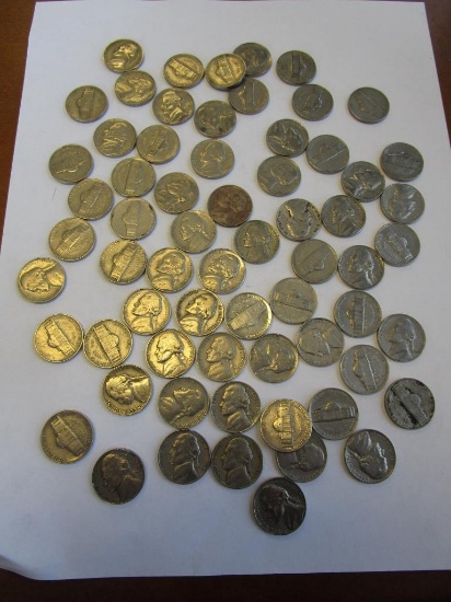 Huge Lot of 65 Jefferson Nickels