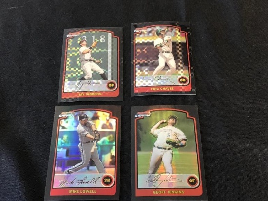 Lot of 4 2003 Bowman Chrome REFRACTORS Baseball