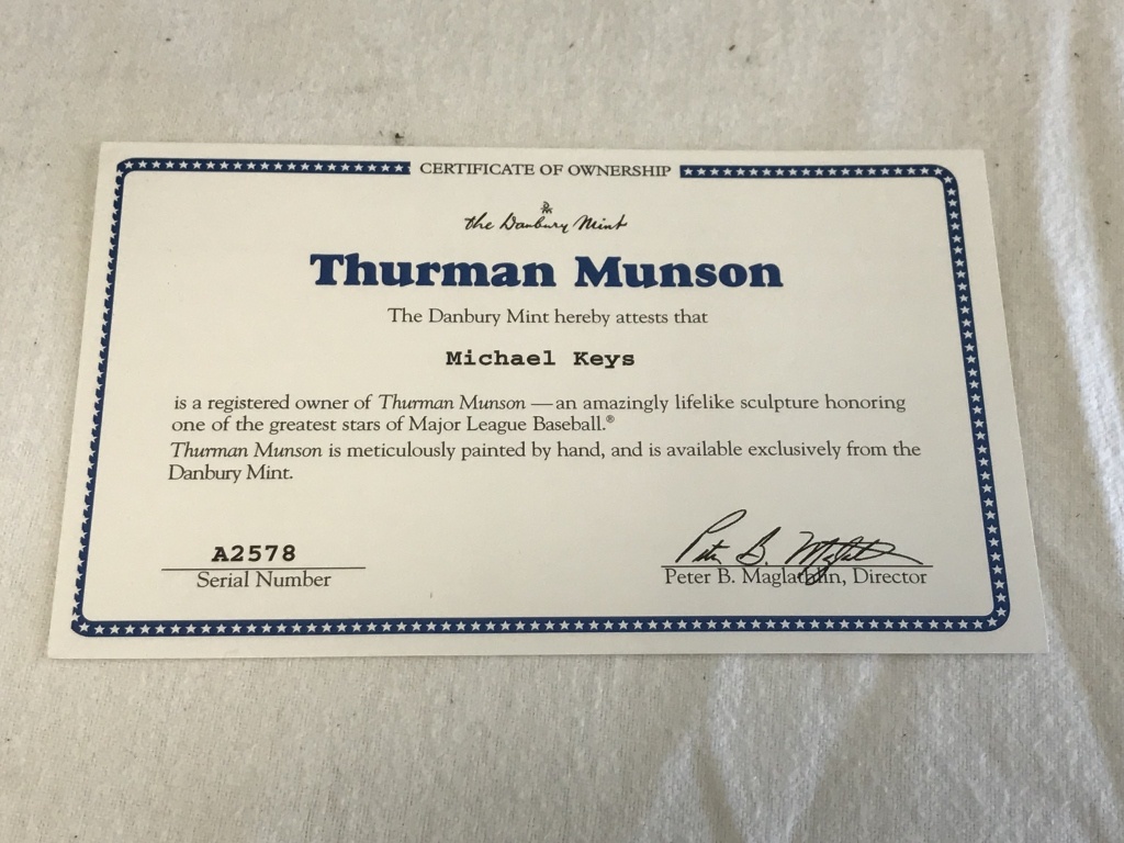 THURMAN MUNSON Yankees Danbury Mint Figure w/ COA | Art, Antiques &  Collectibles Collectibles Sports Memorabilia Sports Memorabilia | Online  Auctions | Proxibid