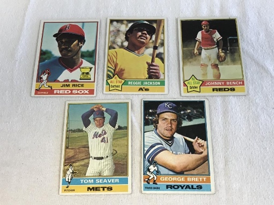 Lot of 5 1976 Topps Baseball STARS HOF Cards