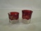 Lot of 2 Antique Ruby Red Souvenir Cups