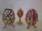 Lot of 3 Vintage Egg Trinket Boxes