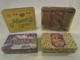 Lot of 4 Whitman Chocolate Sampler Tins