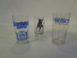 Lot of 3 Vintage Beer Glasses