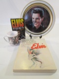 Lot of  Elvis Memorabilia, VHS Tape, Book, Tray