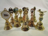Lot of 11 Gold and Copper Toned Souvenir Bells