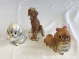 Lot of 3 Vintage Porcelain Dogs