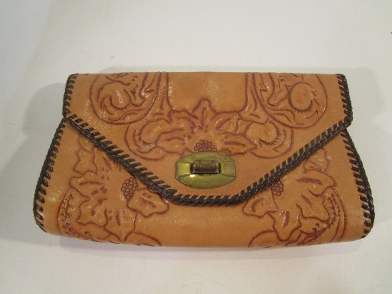 Hand Stamped Calf Leather Clutch